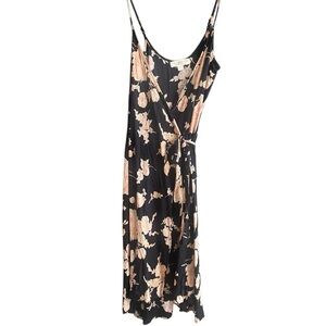 Salt Water Luxe Floral Print Maxi Wrap Dress with Side Slit. Size Large